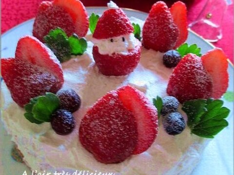 ☆★いちごのサンタのクリスマスケーキ☆★